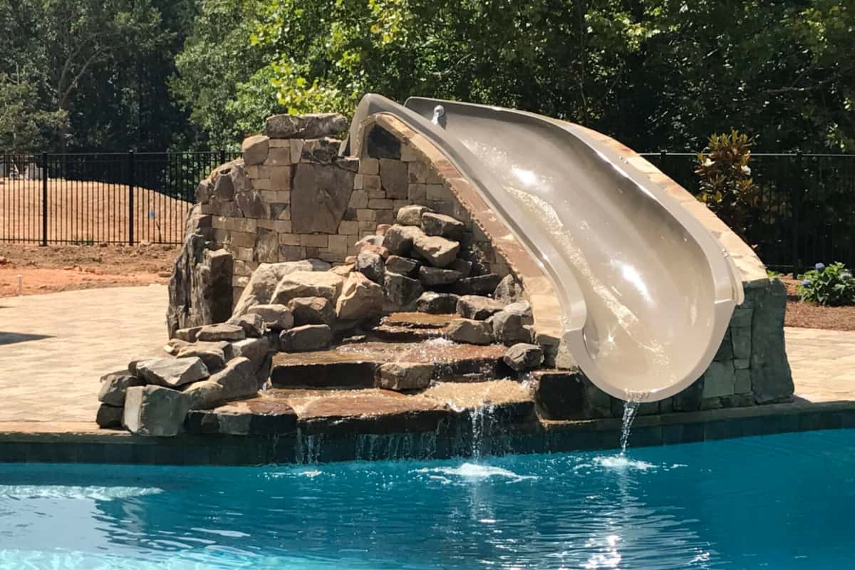 slide with water feature